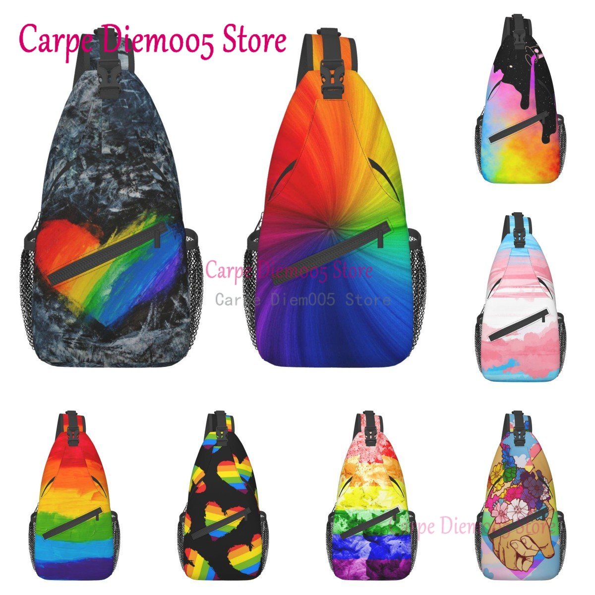 Sling Backpack Shoulder - Rainbow Pride Flag Sling Crossbody Chest