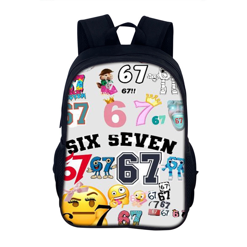 School Backpack Teen - Six Seven 67 Print Lightweight Student