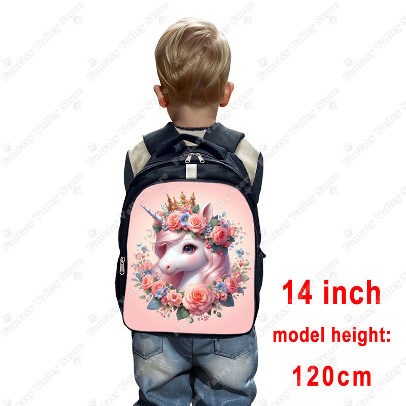 3D Unicorn Flower Print Backpa - đánh giá và giá School Backpack Teen