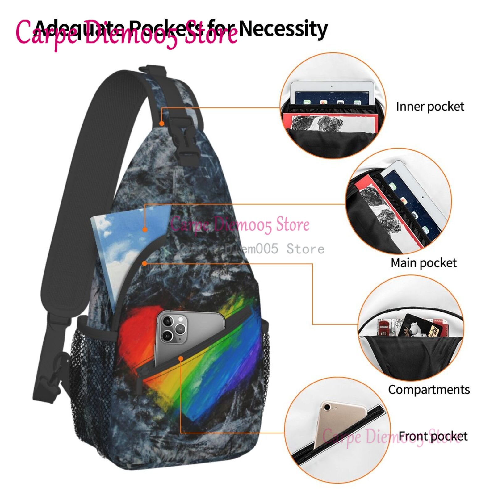 Rainbow Pride Flag Sling Cross - đánh giá và giá Sling Backpack Shoulder