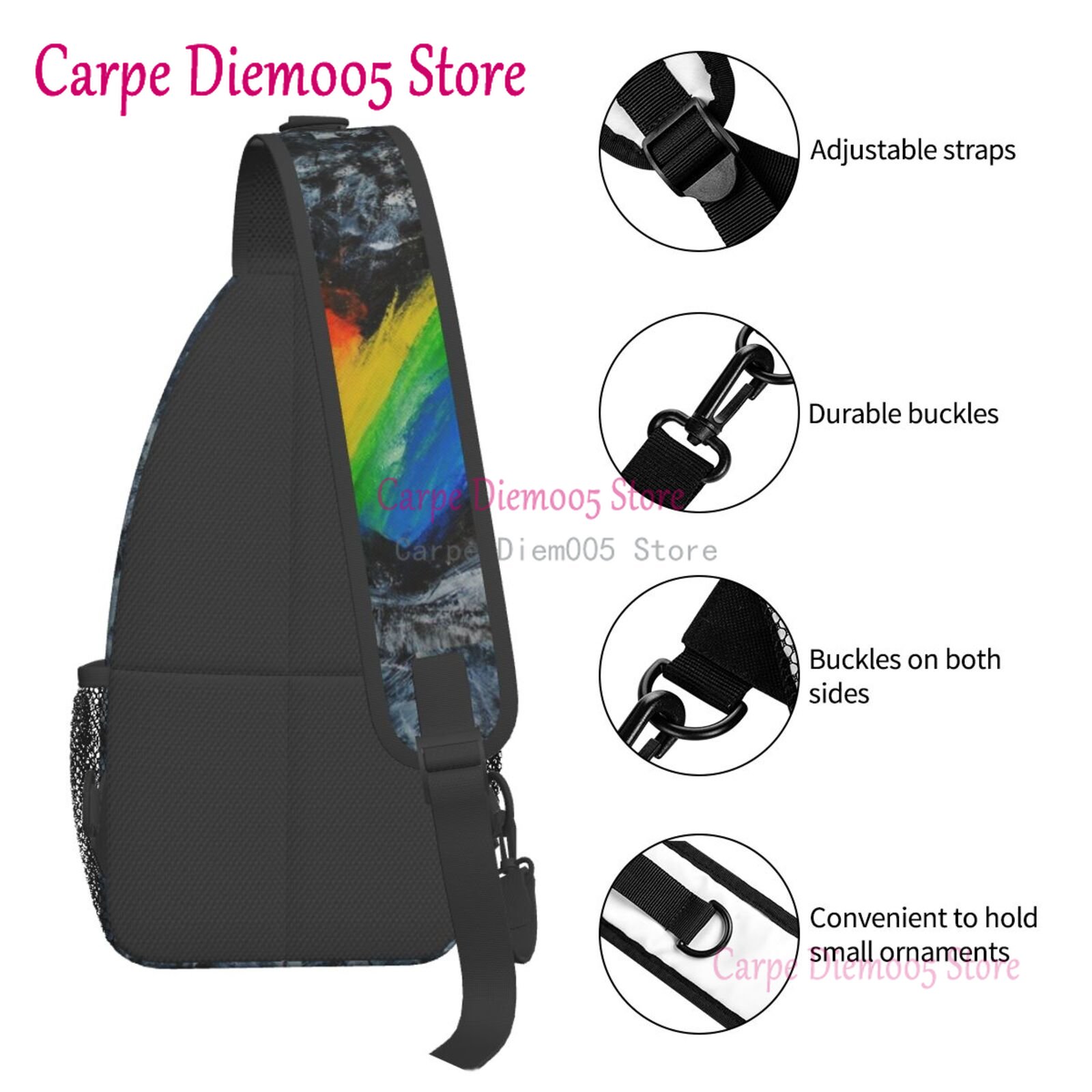 Rainbow Pride Flag Sling Cross - đánh giá và giá Sling Backpack Shoulder