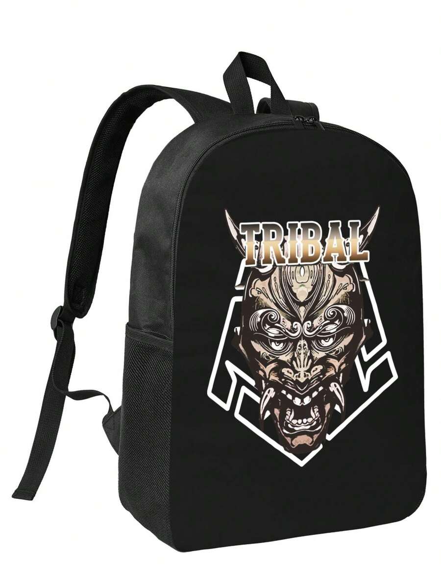 Tribal Demon Print Waterproof  - đánh giá và giá Travel Backpack Anti Theft