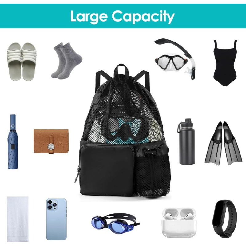 Large Capacity Mesh Drawstring - đánh giá và giá Drawstring Gym Bag
