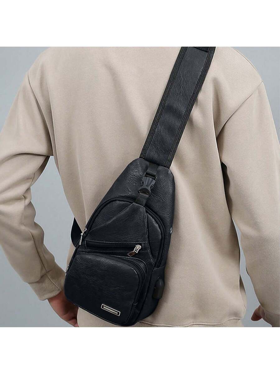Mens Sling Bag With USB Port,  - đánh giá và giá Sling Backpack Shoulder