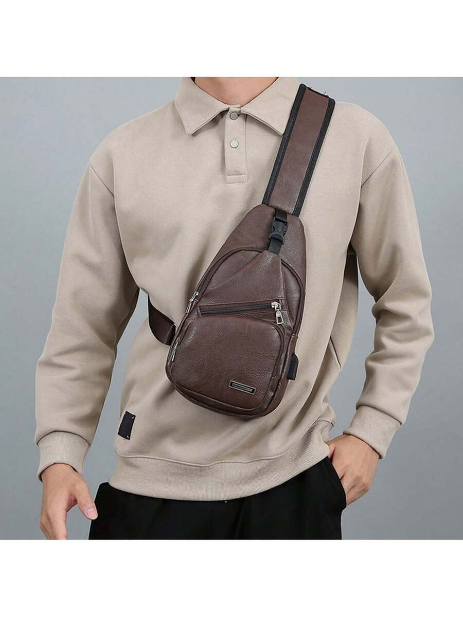 Mens Sling Bag With USB Port,  - đánh giá và giá Sling Backpack Shoulder