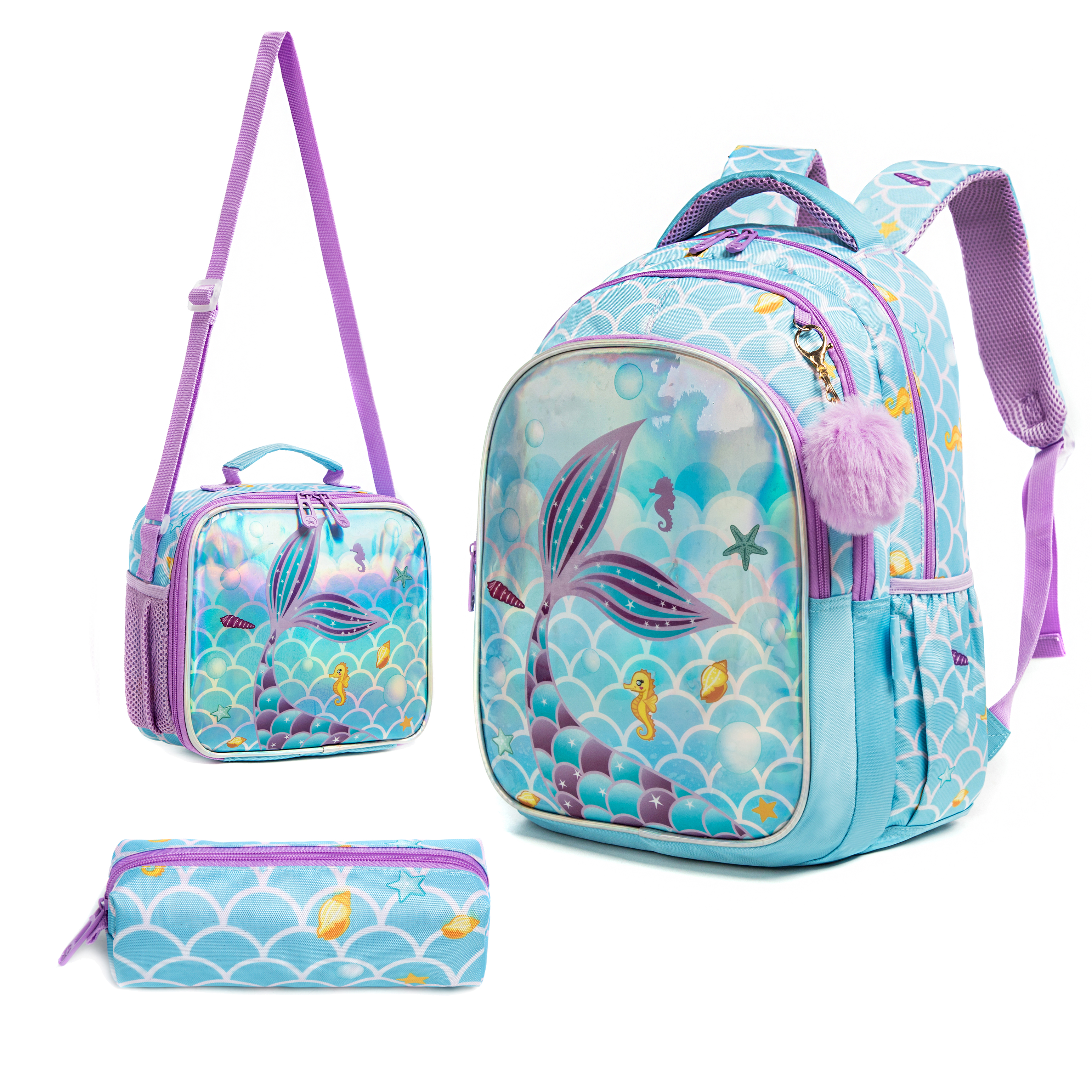 Meetbelify Cute  Blue Mermaid  - đánh giá và giá School Backpack Teen